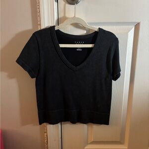 Ribbed V-Neck Women's Top